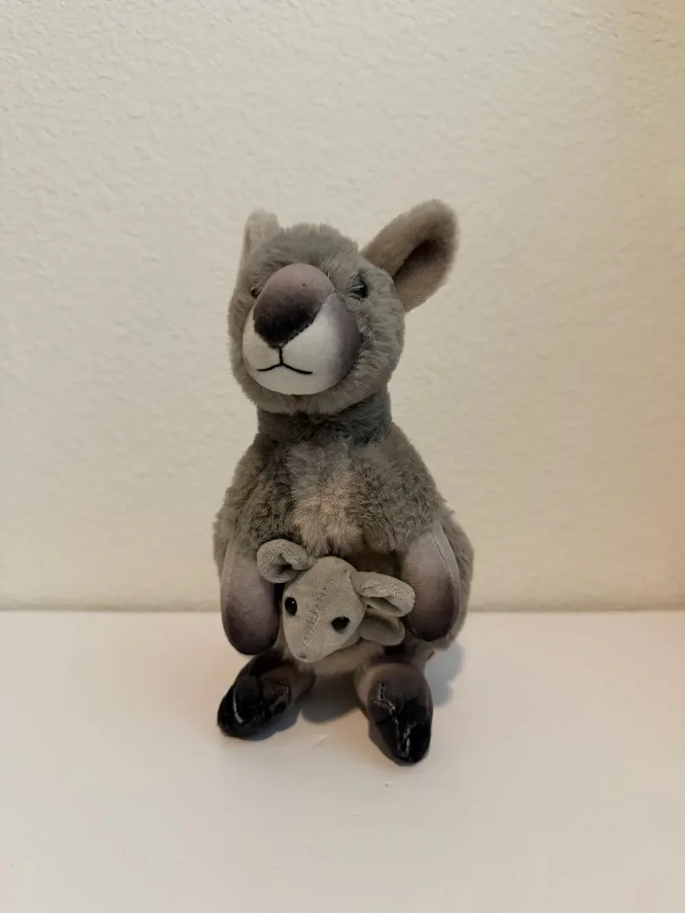 Wild Republic Kangaroo Plush Stuffed Animal with Baby Joey Pouch Grey 12